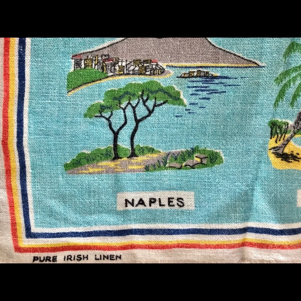 Vintage ULSTER Pacific Orient Ship Boat Ocean Liner Travel 60s Irish Linen Towel